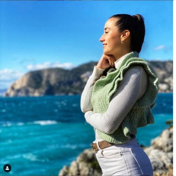 NWT ZARA KNITTED RUFFLED VEST SMALL CROPPED CARDIGAN MINT PASTEL GREEN - Picture 3 of 6